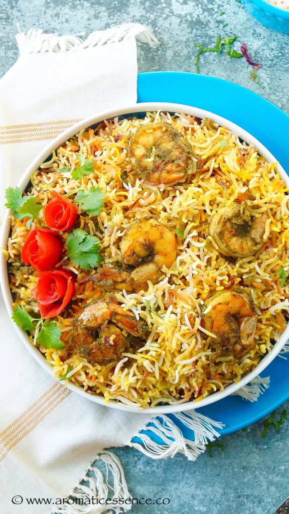 Prawn Biryani Recipe | Hariyali Jhinga Biryani | How To Make Prawn Biryani